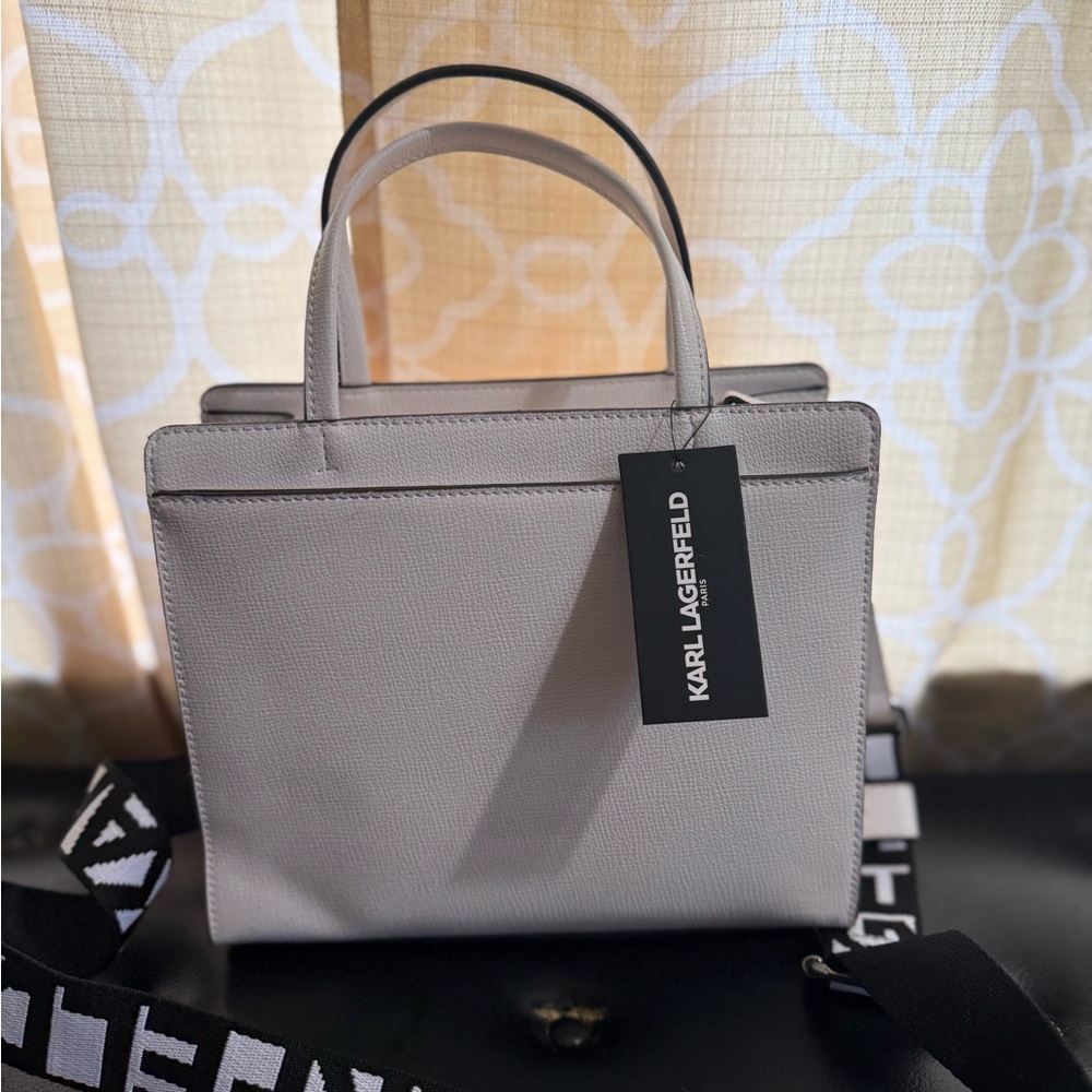 Karl Lagerfeld Elegant Gray Satchel
